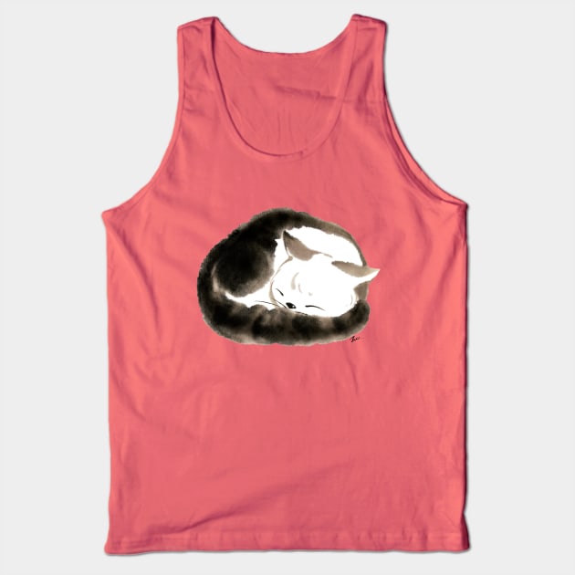 Cat Sleep Ball Tank Top by juliewu